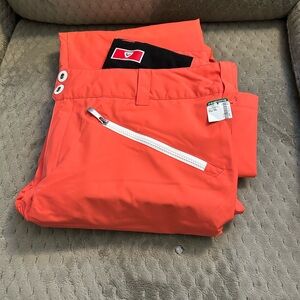 Rossignol Men's Vibrant Orange Cargo Pants with White Accent